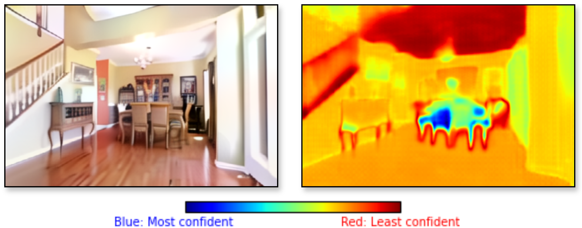 Pseudo image and uncertainty map showing confident and uncertain regions.